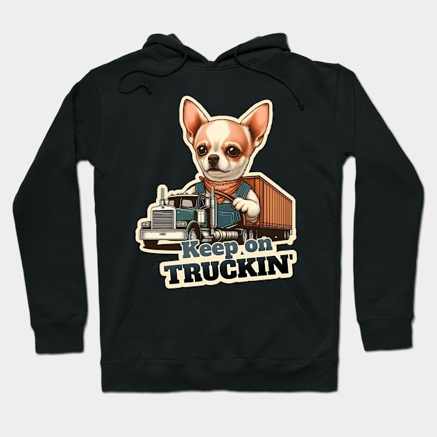 Truck driver Chihuahua Hoodie by k9-tee